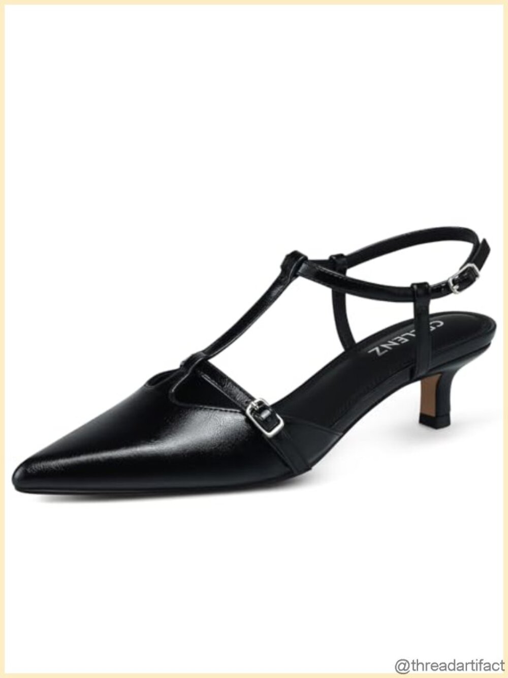 Women's Kitten Heel Pumps Faux Leather Comfort Formal Office Shoes